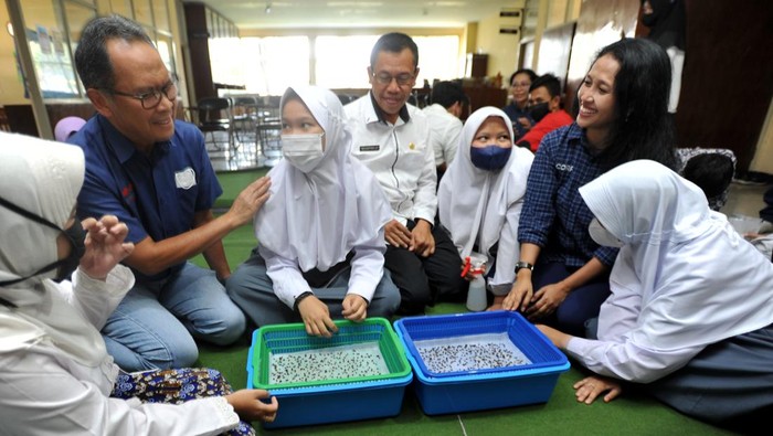 Sebagai wujud kepedulian pada komunitas penyandang disabilitas dan Hari Anak Nasional, Siswa-siswi SLB ini mengikuti pelatihan kewirausahaan di dunia pertanian hortikultura. Begini potretnya.

Para siswa berkebutuhan khusus ini turut memanen sayuran Selada Pesona dan Almira yang ditanam di area SLB G YBMU kawasan Baleendah, Bandung, Jawa Barat, Rabu (27/7/2022).