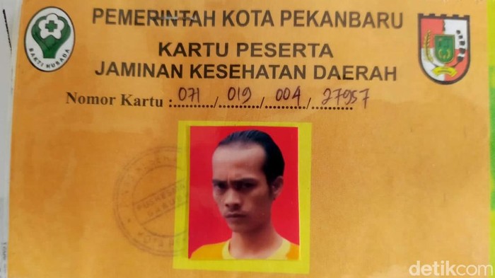 Kartu Jamkesda ODGJ pelaku penikaman bos Swalayan 999 Pekanbaru.