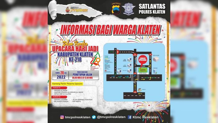 Pengalihan arus lalu lintas di Klaten, Kamis (28/7/2022).