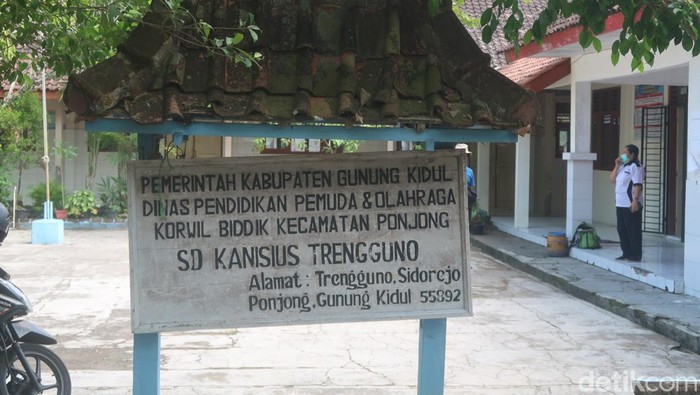 SD Kanisius Trengguno, Pedukuhan Trengguno, Kalurahan Sidorejo, Kapanewon Ponjong, Kabupaten Gunungkidul, Rabu (27/7/2022).