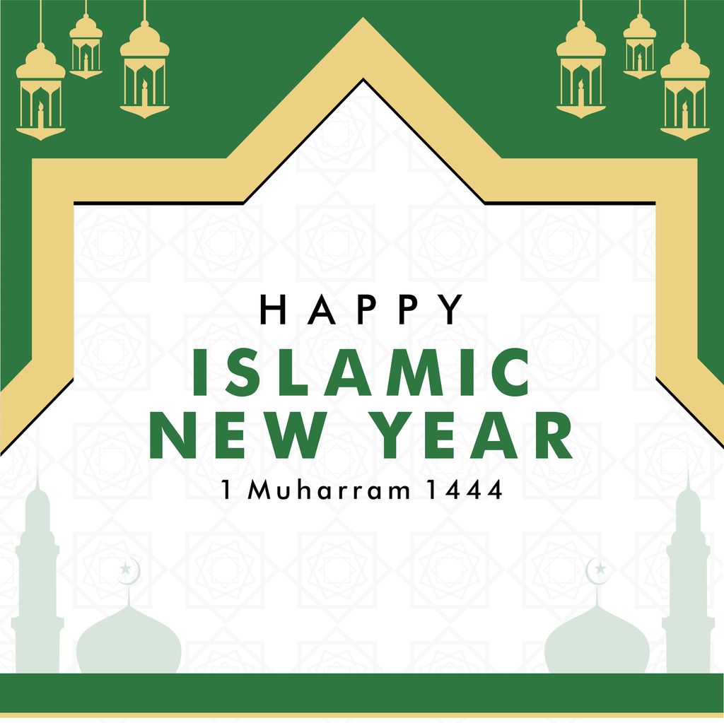 Vector illustration of Shiny background with gold crescent moon and hanging lantern for celebration islamic new year