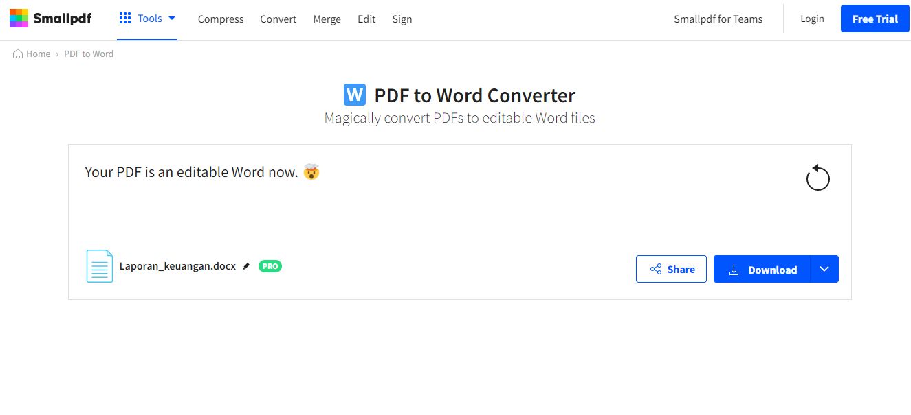 Cara ubah PDF ke Word.