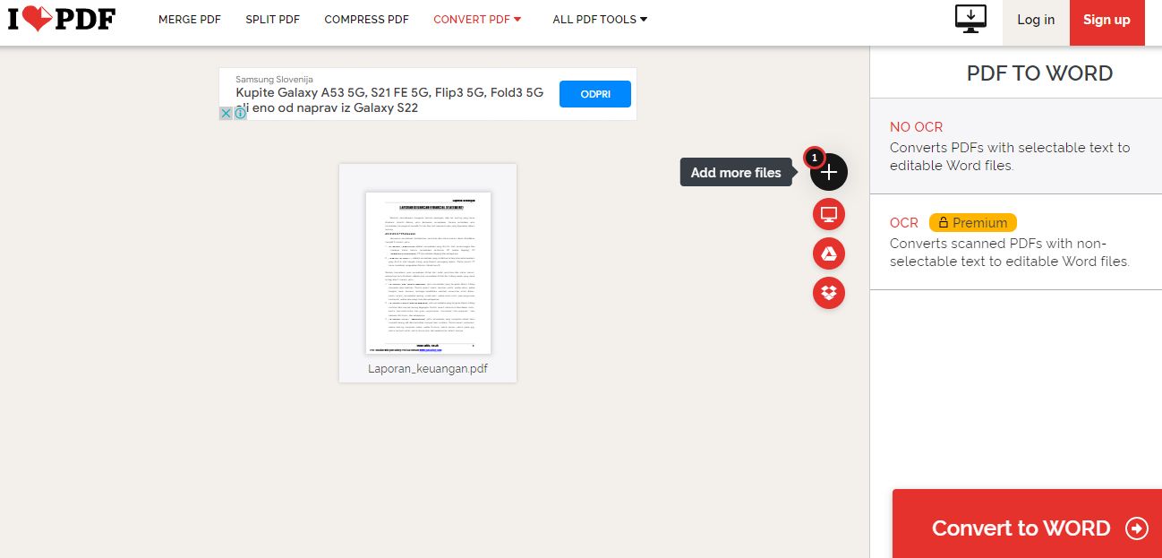 Cara mengubah PDF ke Word.
