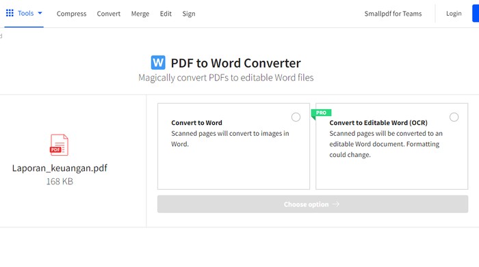 Cara mengubah PDF ke Word.