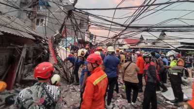 Penampakan Bangunan Roboh di Jakpus Tewaskan 1 Orang