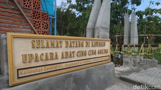 Upacara adat Cing Cing Goling di Kalurahan Gedangrejo, Kapanewon Karangmojo, Gunungkidul, DIY, Kamis (28/7/2022).