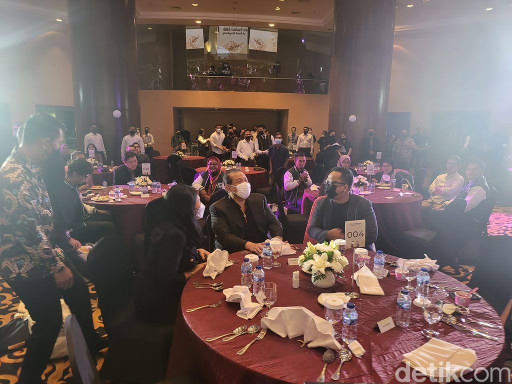 Acara 'Tanda Syukur 60 Tahun Si Anak Singkong', di Menara Bank Mega, Jl Kapten P Tendean, Jakarta Selatan, Kamis (28/7/2022). (Elvan Dany Sutrisno/detikcom)