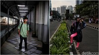 Beginilah potret perbandingan salah satu kawan Bonge yang juga kini mencari peruntungan di Kawasan Dukuh Atas Sudirman. (ki-ka) Perbedaan sangat jelas terlihat antara Stasiun di Citayam dengan Dukuh Atas, Jakarta. Menurutnya, Wilayah tempat mereka tinggal tidak menyajikan tempat seasik di Dukuh Atas sehingga mereka lebih suka bermain dan nongkrong di Jakarta hanya dengan akses naik kereta KRL.