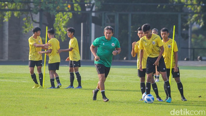 Latihan Timnas U-16 Jelang Gelaran Piala AFF U-16 2022 di Lapangan UNY, Jogja, Jumat (29/7/2022).