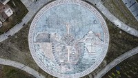 Foto udara Mosaic of Coexistence di Kisecik di Hatay, Turki, Kamis (27/7/2022).