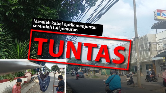 Masalah kabel optik menjuntai rendah jadi tali jemuran: Tuntas. (Repro: Fuad Hasim/Tim Infografis detikcom)