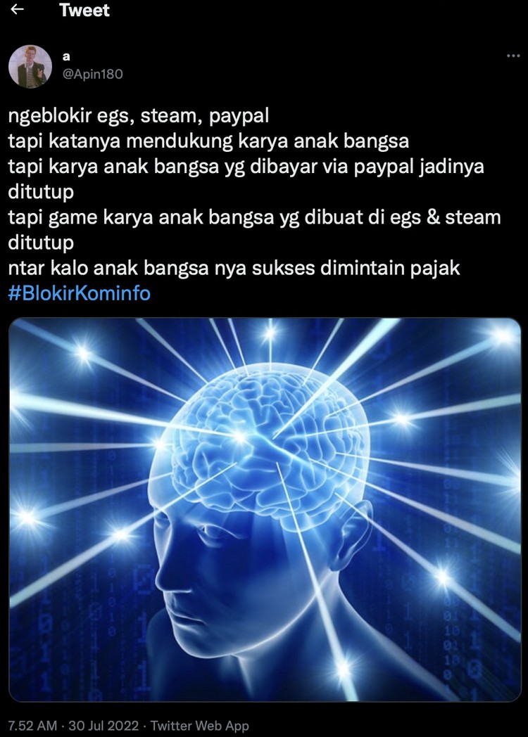 Meme Kominfo Meme Kominfo bertebaran di linimasa usai memblokir Steam, Epic Games, hingga PayPal