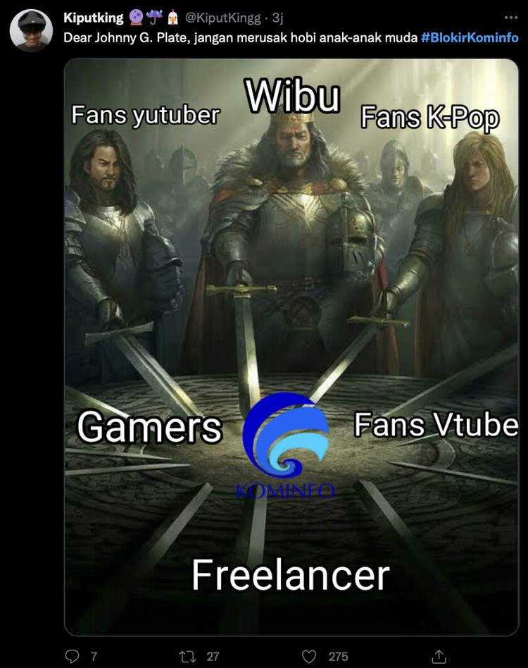 Meme Kominfo Meme Kominfo bertebaran di linimasa usai memblokir Steam, Epic Games, hingga PayPal