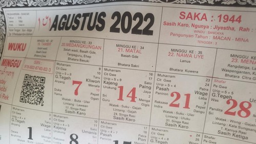 Soma Wage Tambir atau Senin 1 Agustus 2022. Ala ayuning dewasa menurut penanggalan kalender Bali hari ini, di antaranya baik untuk pemujaan terhadap leluhur.