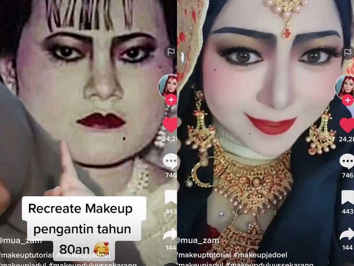 MUA viral di media sosial, buat gaya makeup pengantin tahun 80-an.