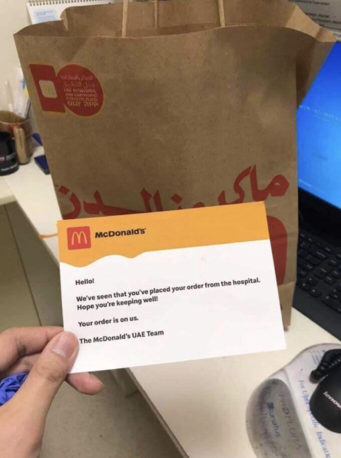 Mulia! McDonald's Arab Beri Makanan Gratis untuk Pemesan dari Rumah Sakit