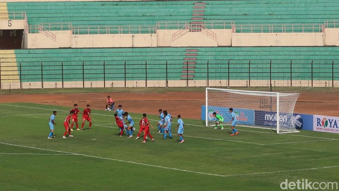 Pertandingan Vietnam vs Singapura di laga Piala AFF U-16 di Bantul, Minggu (31/7/2022).