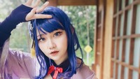 Terbaru, Andela cosplay jadi Raiden Shogun alias Ei. (Foto: dok. Instagram @andela.yuw) 