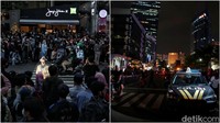 Kini pihak Pemprov DKI Jakarta mengatakan berencana memindahkan CFW ke kawasan Pantai Indah Kapuk Jakarta Utara, dikarenakan kawasan Dukuh Atas sudah tidak kondusif dan menganggu ketertiban umum. Bahkan telah ada kehilangan motor dan hape warga di lokasi itu. Tampak terlihat dua foto perbandingan saat CFW sedang ramai-ramainya dan penututupan Zebra Cross di oleh petugas kepolisian.  Foto: Pradita Utama/detikcom
