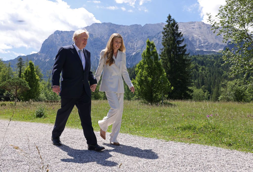 GARMISCH-PARTENKIRCHEN, GERMANY - JUNE 26: British Prime Minister Boris Johnson and his wife Carrie Johnson attend the first day of the G7 summit on June 26, 2022 near Garmisch-Partenkirchen, Germany. Leaders of the G7 group of nations are officially coming together under the motto: 