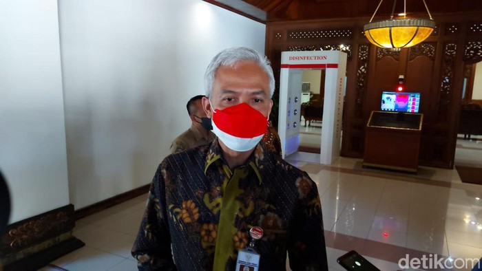 Ganjar Pranowo di Balai Kota Solo, Senin (1/8/2022).