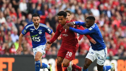LIVERPOOL, ENGLAND - JULY 31: (THE SUN OUT,THE SUN ON SUNDAY OUT)  Fabio Carvalho of Liverpool at Anfield on July 31, 2022 in Liverpool, England. (Photo by Andrew Powell/Liverpool FC via Getty Images)