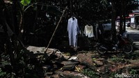 Suasana perkampungan penduduk di Citayam. Seperti diketahui, nama Citayam sedang viral berkat aksi fashion week Bonge cs di Dukuh Atas-Sudirman belakang ini.
