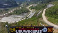 Foto Udara Proyek Bendungan Leuwikeris Ciamis, Selesai 92 Persen