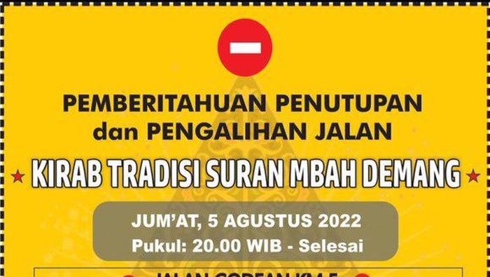 Rekayasa lalu lintas saat Suran Mbah Demang Sleman 5 Agustus mendatang.