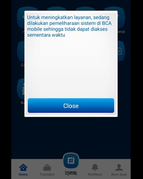 Screenshot tampilan MBanking BCA