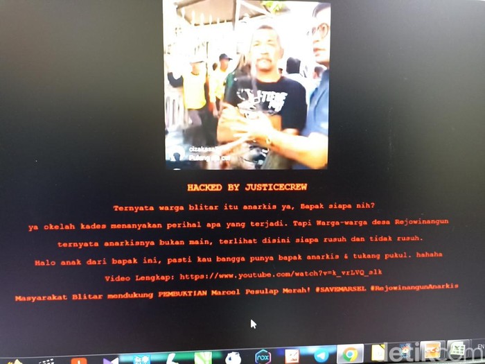 Website Desa Rejowinangun dihack buntut polemik Gus Samsudin dan Pesulap Merah