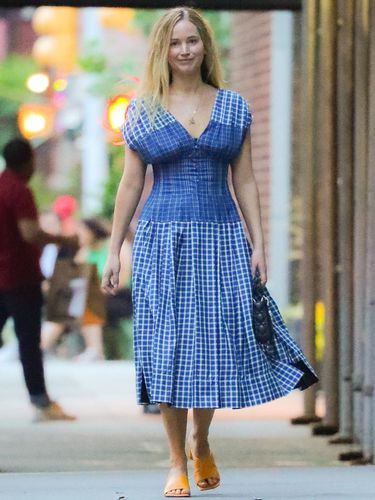 NEW YORK NY - JULY 15: Jennifer Lawrence was spotted taking a walk around the west village in New York City. 15 Jul 2022 (Photo by MEGA/GC Images)