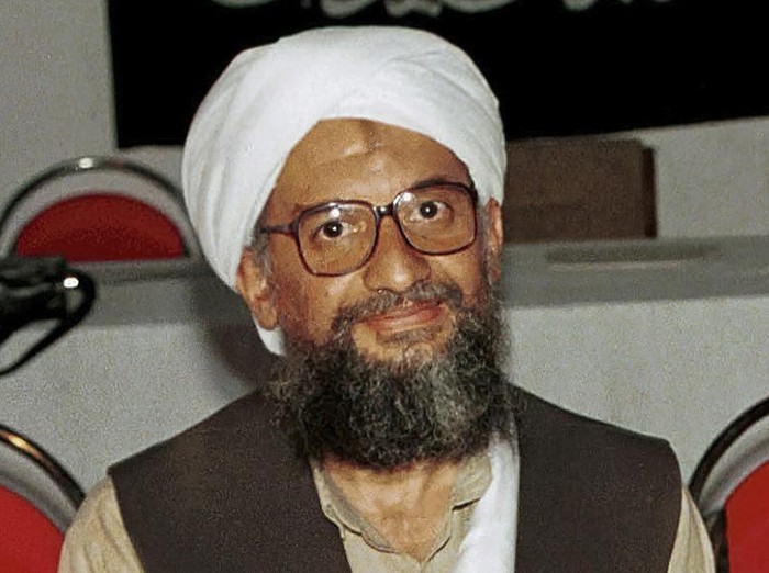 FILE - In this 1998 file photo made available on March 19, 2004, Ayman al-Zawahri poses for a photograph in Khost, Afghanistan. Al-Zawahri, the top al-Qaida leader, was killed by the U.S. over the weekend in Afghanistan. President Joe Biden is scheduled to speak about the operation on Monday night, Aug. 1, 2022, from the White House in Washington. (AP Photo/Mazhar Ali Khan, File)