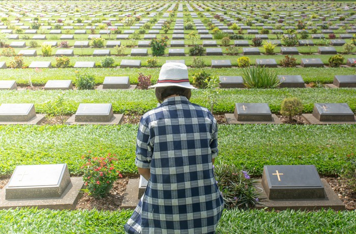 Angel guardian sleeping on the grave