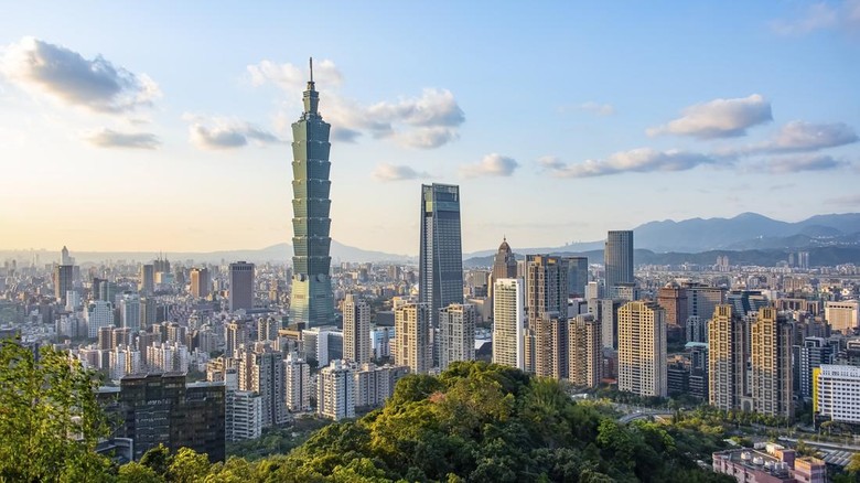 Taipei city viewed from the hill in daytimet, Taiwan