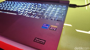 Laptop Victus by HP hadir dengan layar berukuran 15,6 inch dengan refresh rate 144Hz. Laptop ini dilepas dengan harga mulai dari Rp 13,999 juta. Foto: Virgina Maulita Putri/detikINET
