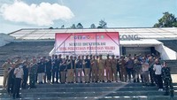 Apel Pelepasan Tim Survey Jalur Tidak Resmi Perlintasan Batas Negara Indonesia-Malaysia Non PLB dan Non PLBN di wilayah Kabupaten Sanggau, Kalimantan Barat.