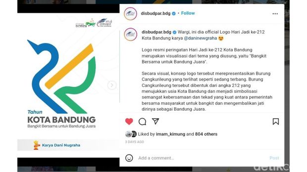 Logo Hari Jadi Kota Bandung (HJKB) ke-212.