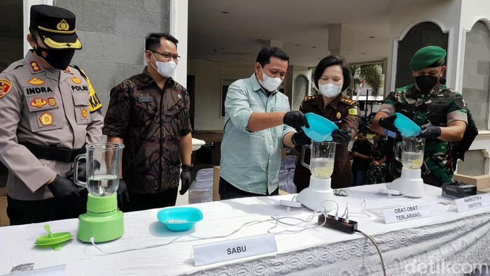 Pemusnahan sabu di Sumedang.