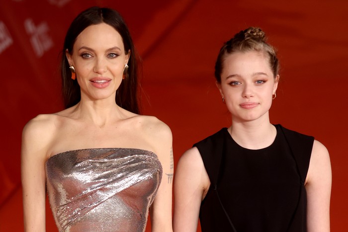 Shiloh Jolie Pitt ROME, ITALY - OCTOBER 24: Angelina Jolie and Shiloh Jolie Pitt attend the red carpet of the movie