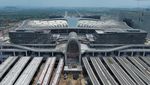 Megahnya Stasiun Hangzhou China, Atapnya Pakai Solar Panel