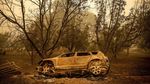 Sisa Kebakaran Hutan di California, Bangunan Hancur-Udara Kuning Pekat
