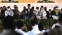 Presiden Jokowi menyampaikan sambutan dalam acara Zikir Kebangsaan dalam rangka HUT RI ke-77 tahun.