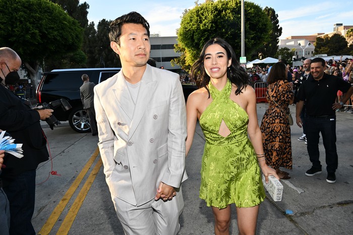 1242256379 Simu Liu and Jade Bender arrive at the Los Angeles premiere of