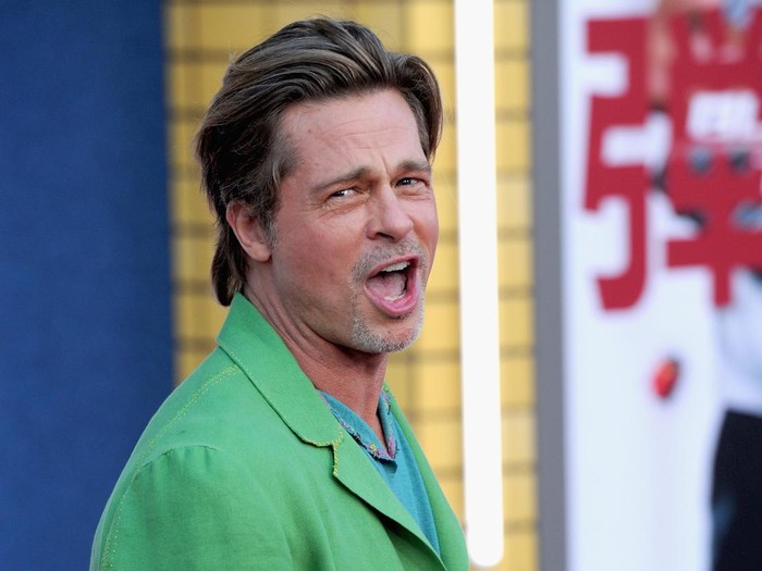 LOS ANGELES, CA - AUGUST 01:  Brad Pitt attends the Los Angeles Premiere Of Columbia Pictures Bullet Train held at Regency Village Theatre on August 1, 2022 in Los Angeles, California.  (Photo by Albert L. Ortega/Getty Images)