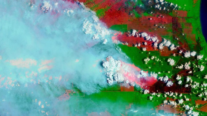 Foto-foto Jepretan Satelit saat Merekam Kebakaran Hutan Kebakaran hutan kerap terjadi di berbagai wilayah di Dunia. Dari sudut pandang satelit, gambar yang dihasilkan terlihat sangat menakutkan. Penasaran?