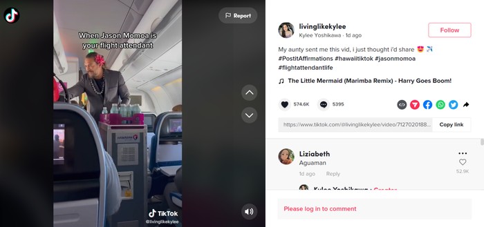 Jason Momoa jadi pramugara Hawaiian Airlines.