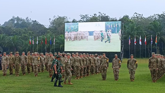 Panglima TNI Jenderal Andika Perkasa saat membuka Latihan Bersama Super Garuda Shield yang iikuti oleh 14 negara.