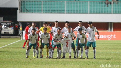 Momen Indonesia bantai Singapura 9-0 di Piala AFF U-16 di Stadion Maguwoharjo, Sleman, Rabu (3/8/2022).