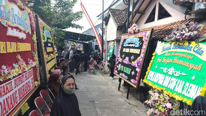 Suasana rumah duka Tri Fajar Firmansyah di Sleman, Rabu (3/8/2022).